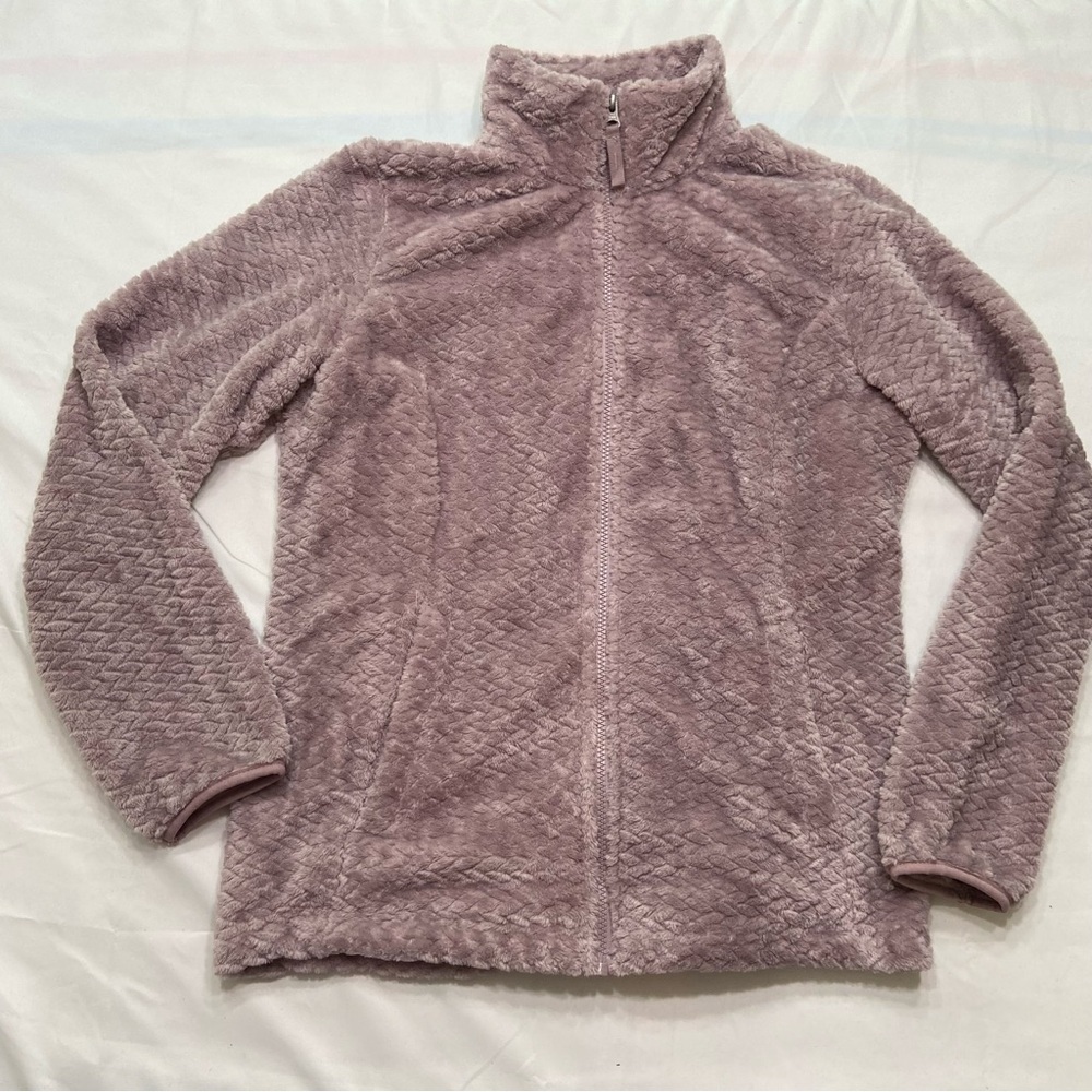 Cozy Purple Teddy Jacket with High Collar